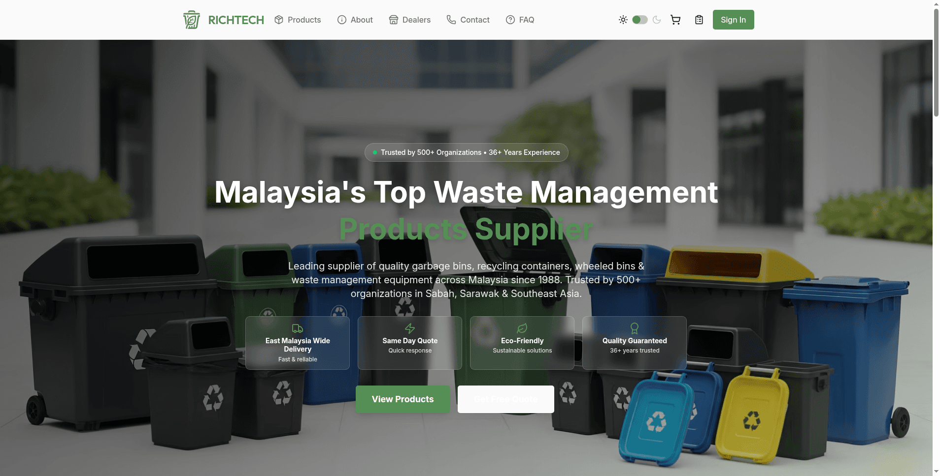 Richtech Enterprise website built by Cassnetic Tech